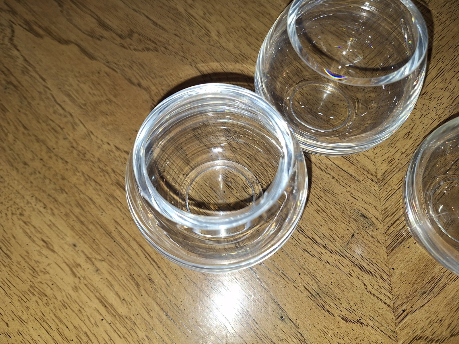 Krosno Poland Clear Lead Crystal Glass Footed Bowls Vase Votives Set of