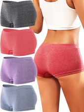 Womens Boyshorts Underwear Seamless Boxer Briefs Full Coverage Soft Stretch Boxe