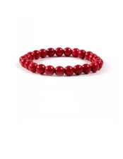 CZ Grain Red Howlite Soothing Crystal Chakra Bracelets for Men and Women Reduce 