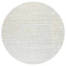 11'10"x11'10" Hand Loomed Natural Wool Plain Modern Design Gray Round Rug R63041