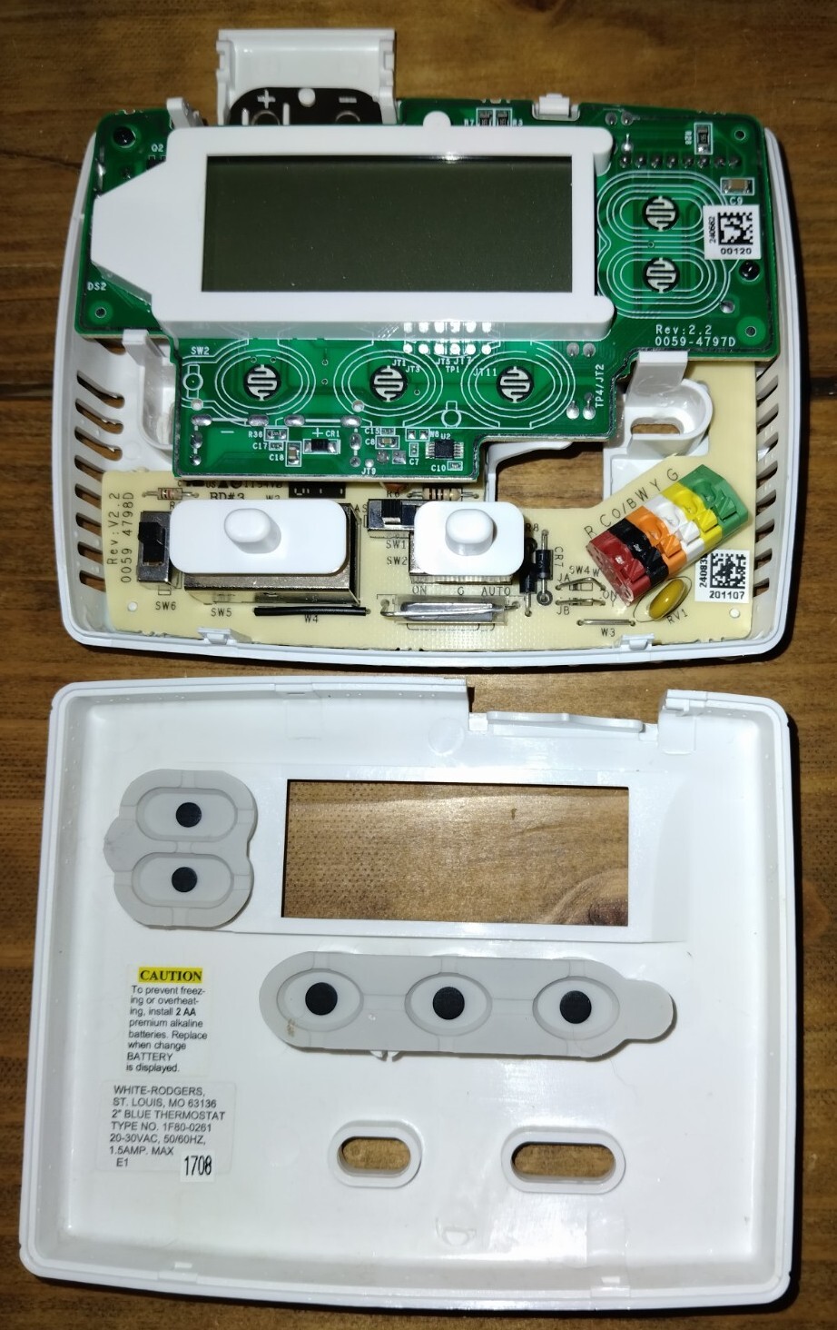 Emerson Home Thermostat 1F80-0261 Blue Backlight 5-1-1 Programmable EXCELLENT ! 