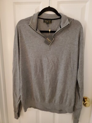 Bobby Jones Long Sleeve Polo Shirt Men's XL Casual Golf Front Zip GRAY NWT