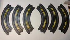 (6) AFX 9" R1/4 Curves Slot Car Track w/ Lightning