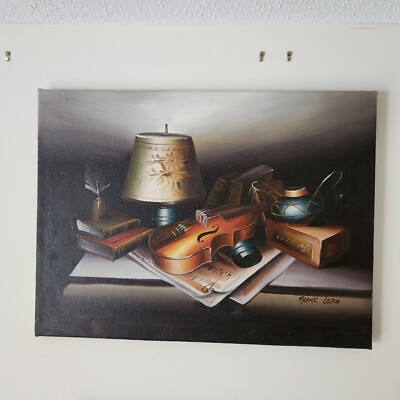 Vtg Large Oil On Canvas Painting Original Signed