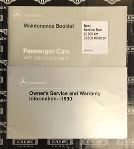 1990 Mercedes-Benz Maintenance Booklet And Owners Service And Warranty