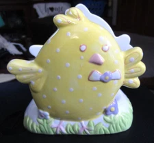 Essential Home K-Mart Ceramic Easter Chick Napkin Holder - 3.25x5.5x5" Tall