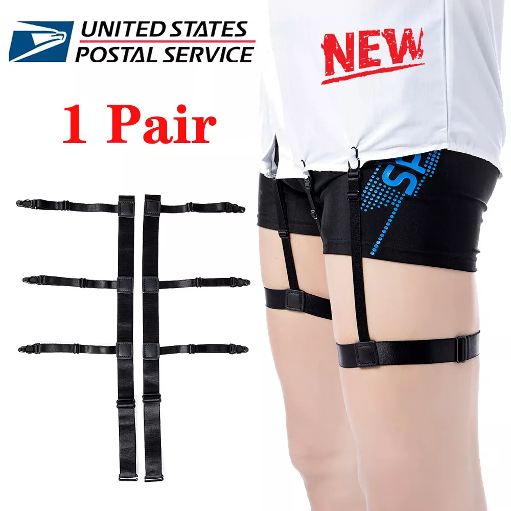 1Pairs Men's Shirt Stay Holder Elastic Garter Belt Suspenders