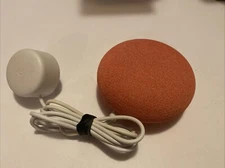 Google Home Model HOA Mini Smart Assistant Bluetooth Speaker Orange W/ CORD