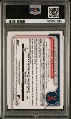 Bowman Chrome Pros 2024. Amarillo automático #CPAGD Greylin De La Paz (AU)/75 PSA 10 - Imagen 2 de 2