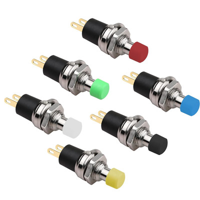 6Pcs Selbstsichernde SPST Latching Type Dash ON/OFF Drucktastenschalter AC 250V/