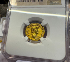 ROMAN EMPIRE "NERO" YOUNG AUREUS 54-68AD NGC CH VF ANCIENT GOLD COINS CAESAR