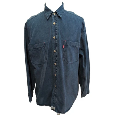 Chemise Levi's Vintage Denim Bleu Foncé 2 poches Red Tab Taille L (Coupe XXL) - Photo 1/4