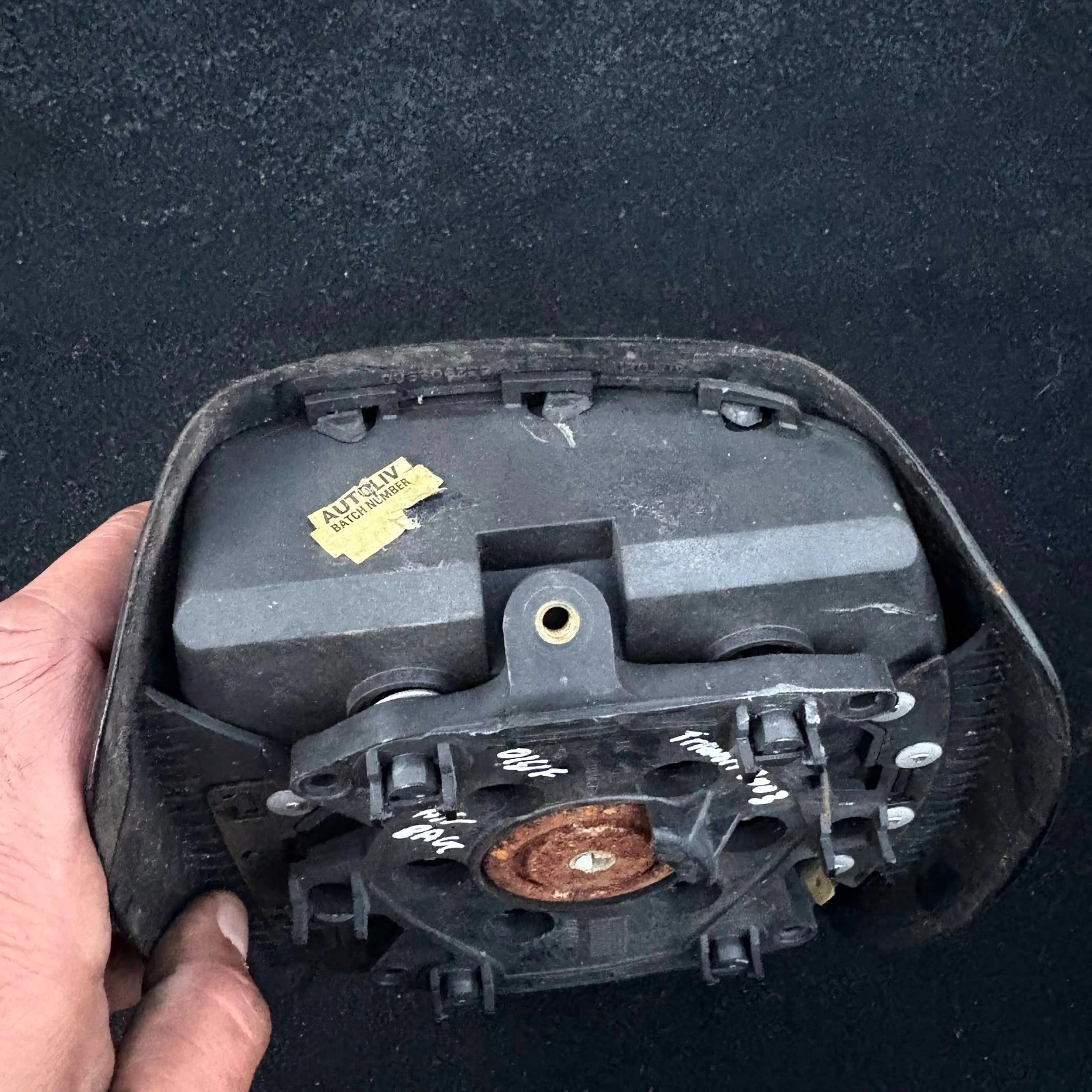 Actual rear mounting frame and connector area