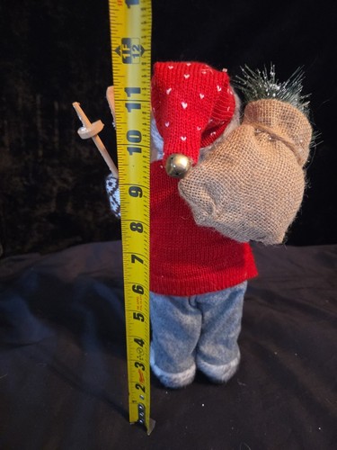 Santa Claus wearing Snowflake Sweater w/Skis Christmas Figurine Tabletop Mantel - Picture 6 of 6