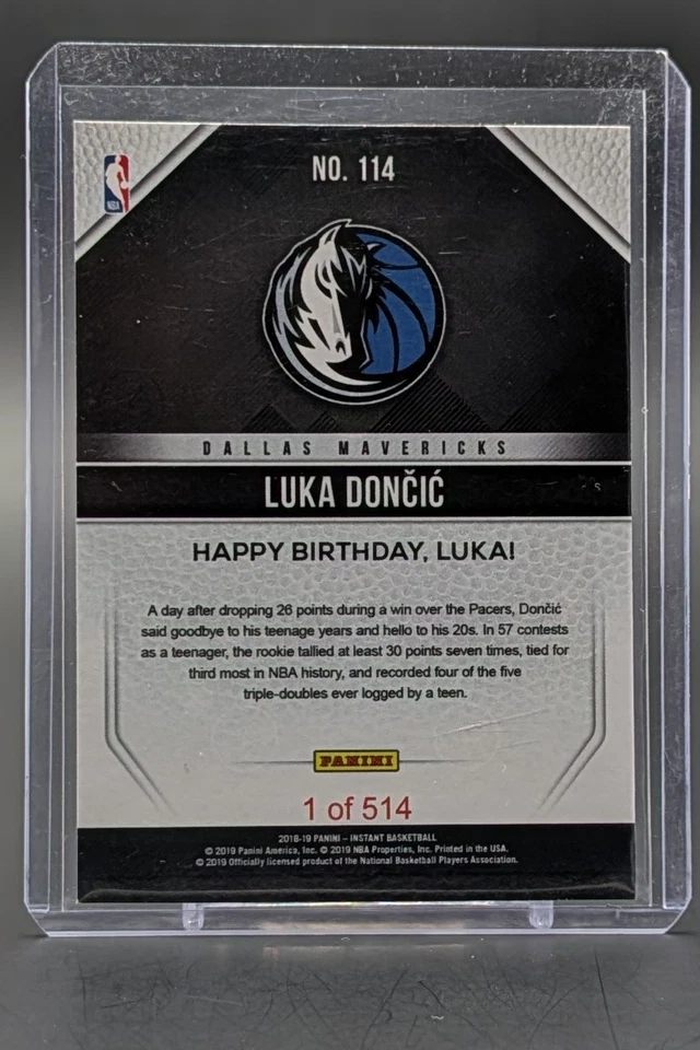 2018 Panini Instant Luka Doncic #114 RC 1/514 - Image 2 of 2