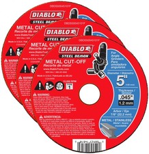 Diablo 3 Pack of 5 in. Type 1 Metal Cut-Off Disc DBDS50045101F-3PK
