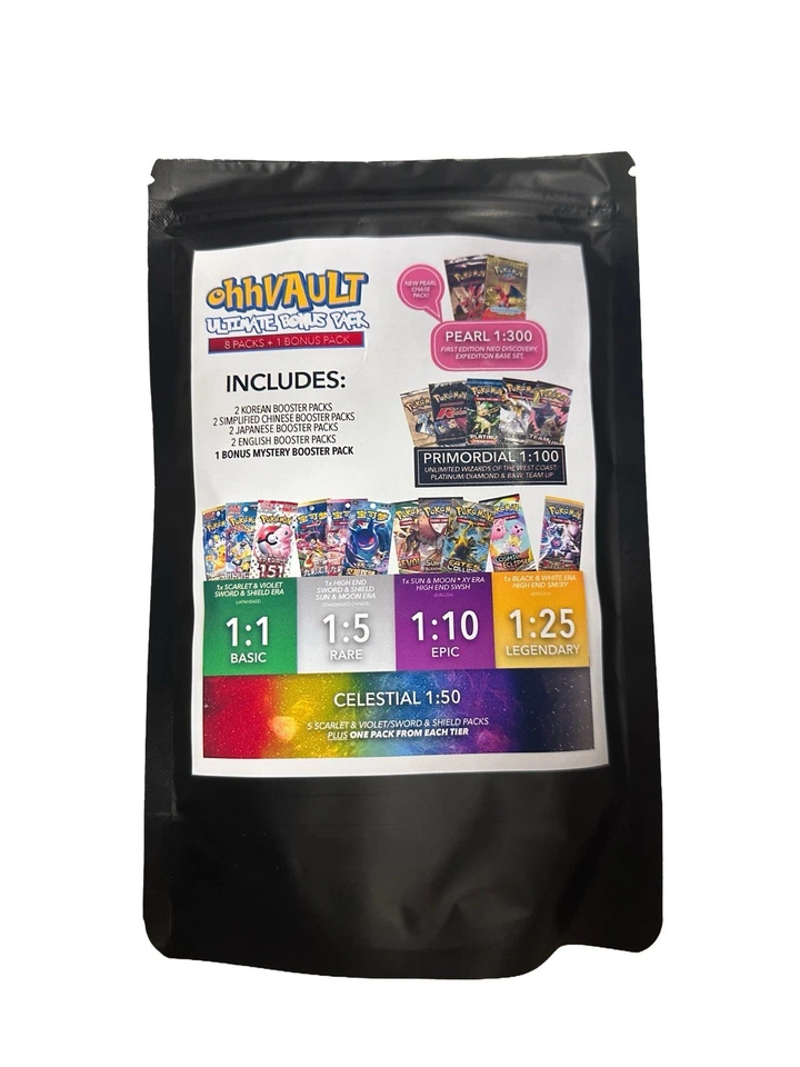 ohhVAULT Pearl 3.0 Mystery Pack /9 buste Pokemon Booster / 8 + 1 pacchetto bonus - Immagine 2 di 4