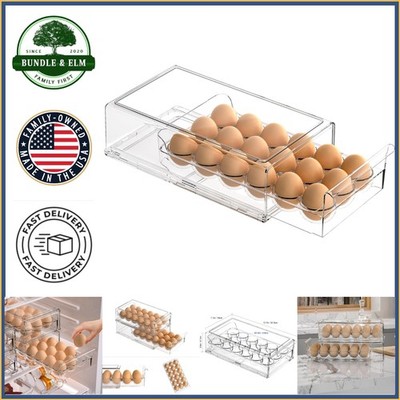 Food Grade Egg Storage Container with Easy Access Handle and Stackable Feature