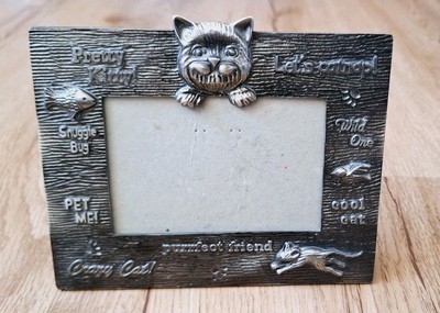 2000 Vintage Cat Kitty Heavy Metal Photo Frame 3.5x5