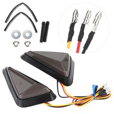 White Yellow 2Pcs Universal L Shape Triangular LED Indicator Motorcycle Turn