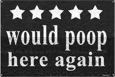 Five Star Funny Bathroom Tin Metal Signs Home D cor - Farmhouse Bathroom Wall De