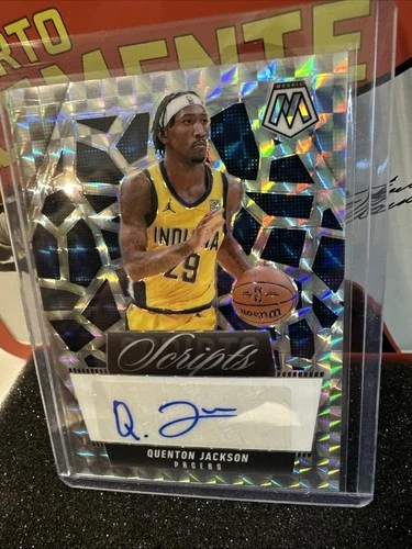 🔥2024-25 Panini Mosaic #MS-QJI Quenton Jackson Silver Mosaic Scripts Pacers Au