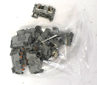 Lot of 14 Wago Terminal Blocks 800V 6mm Top Job S Gray Rail Mount 2206 60947-7-1