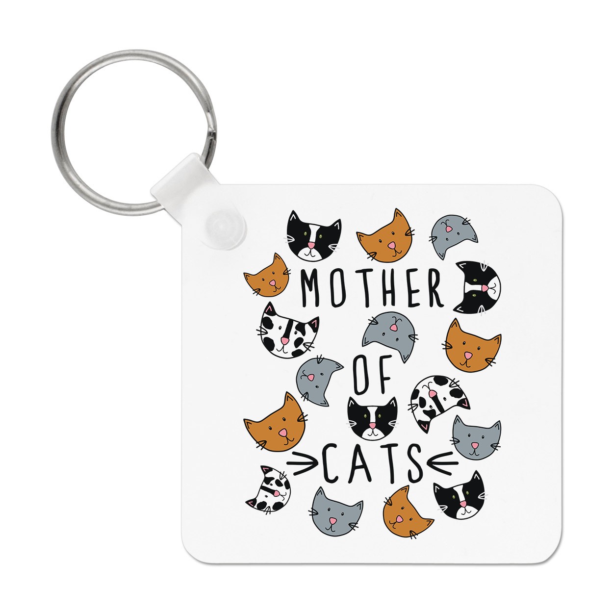 Mother Of Cats Keyring Key Chain - Funny Crazy Cat Lady