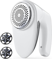 Effortless Fabric Shaver: Powerful Lint Remover for All Fabrics, Portable White