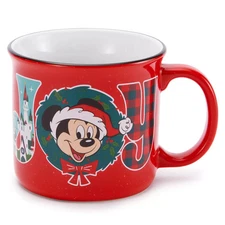 Disney Parks WDW Santa Mickey Mouse Joy Christmas Holiday Coffee 16oz Mug Cup