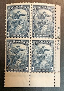 Canada 1934 400th Anniversary SG332 Plate Block of 4 mmint