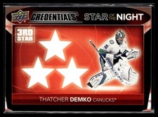 2021-22 Upper Deck Credentials Stars of the Night - Third Star Thatcher Demko