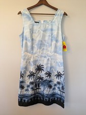 Vtg Shannon Marie Hawaiian Dress Tropical Sky Resort Island Vacation Large NWT