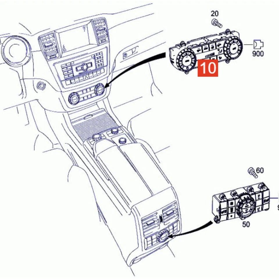 Front Heater Climate Control Switch Button for Mercedes 2016-2019 W166 GLE-Class Foto 3 de 4