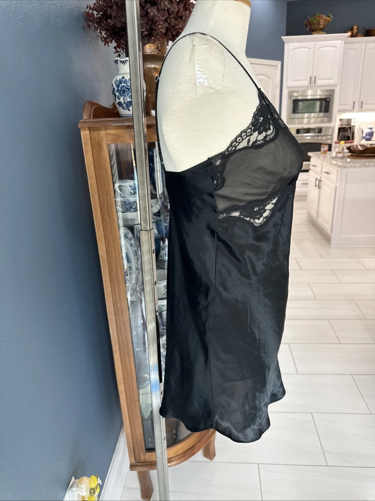 UNDERCOVER Raro abito slip vintage y2k taglia S nero victoria secret pizzo busto trasparente