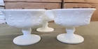 Vintage Milk Glass Colony Harvest  Sherbet Cups Grape & Leaves Indiana (3)