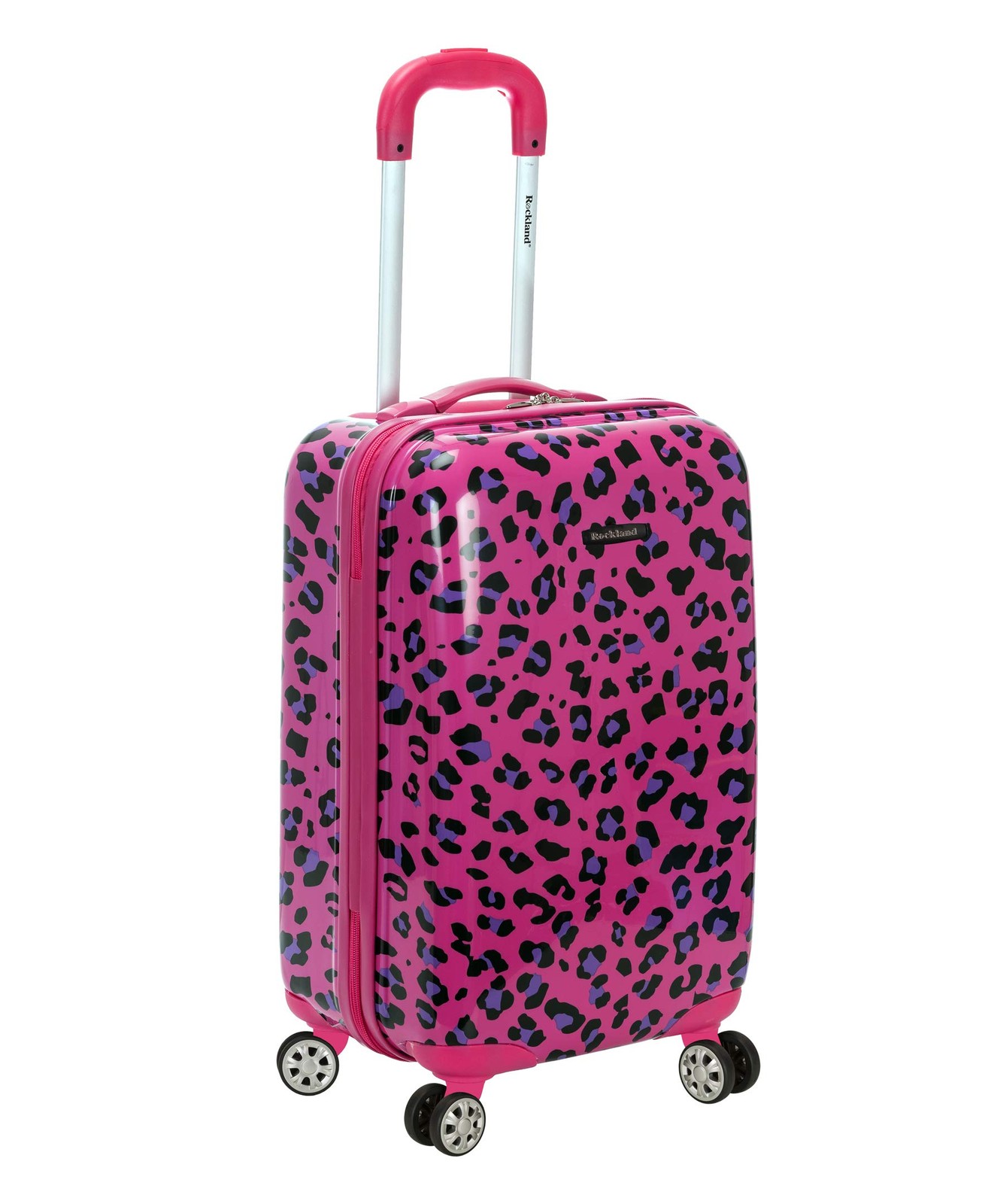 Safari Hardside Spinner Wheel Luggage, Magenta Leopard, Carr