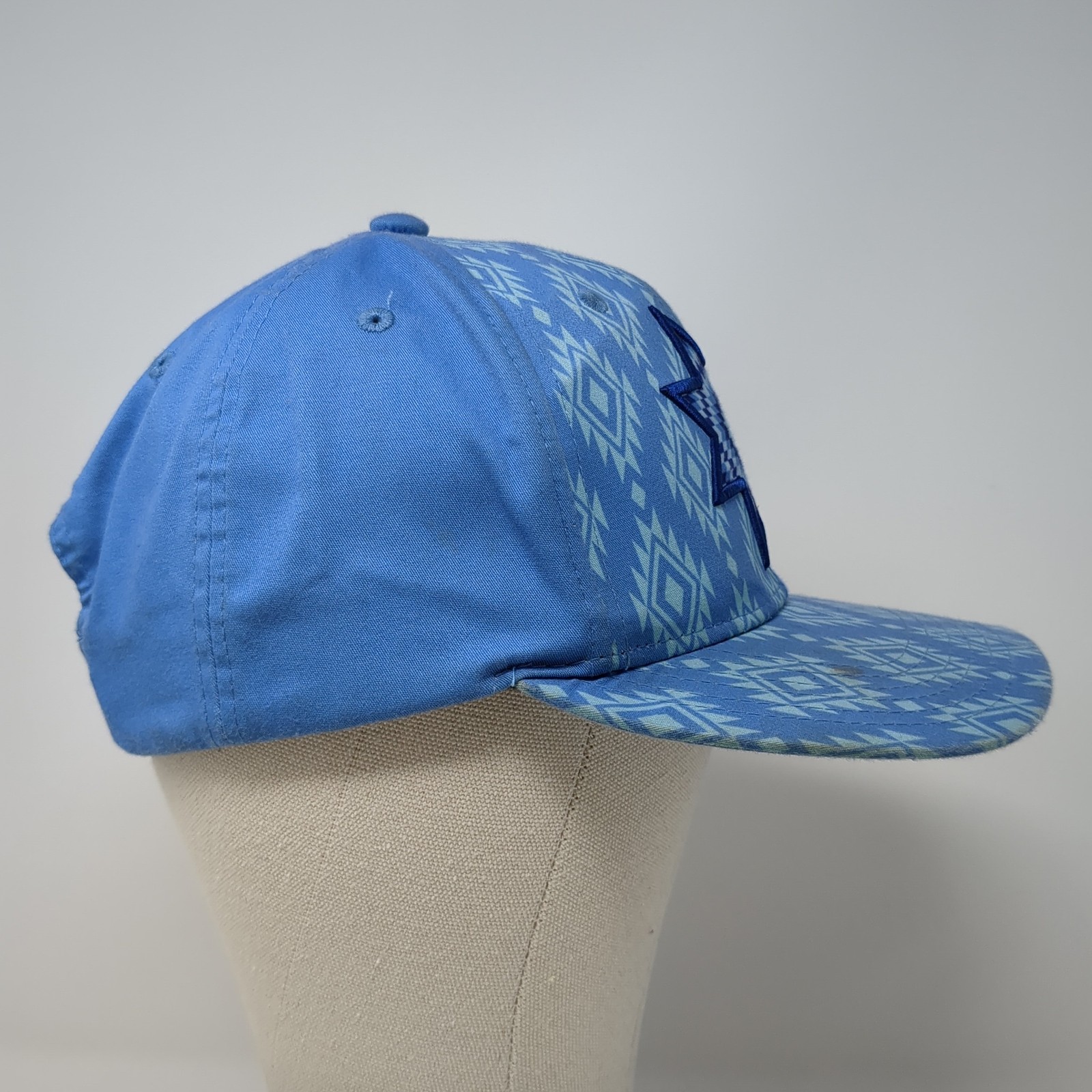 Geometric Pattern Snapback Cap Blue One Size Adju… - image 5