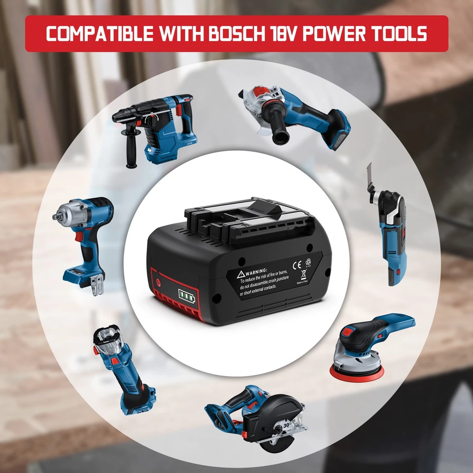 Original Akku für Bosch 18V 8Ah Professional GBA GSR GSB BAT618 BAT609 Ladegerät - Bild 3 von 4
