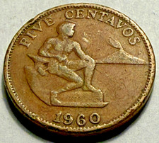 PHILIPPINES 🇵🇭 FIVE (5) CENTAVOS COIN 1960