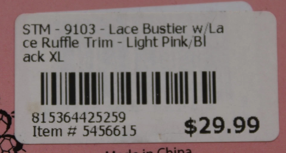 Seven 'til Midnight Women's Ruffle Trim Lace Bustier ZG3 Light Pink Size XL NWT - Image 4 of 4