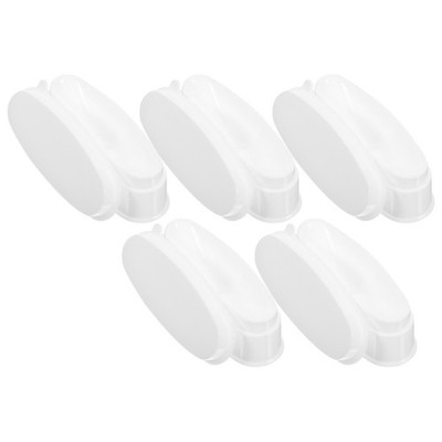 5Pcs Nail Storage Box White Portable Plastic Manicure Tray for Powder Recycling