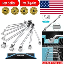 Metric 9-Piece Offset Box Wrench Set, 75° Handles - Efficient Tight Space Access