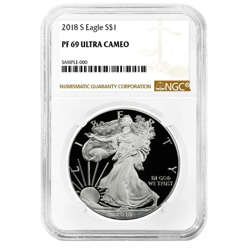 2018-S Proof $1 American Silver Eagle NGC PF69UC Brown Label