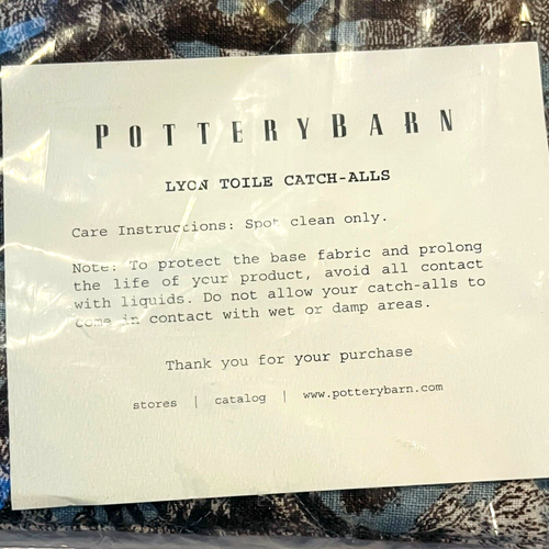 Pottery Barn Lyon Toile Catch-Alls Set NUOVO Organizzatore Casa Stoccaggio - Foto 3 di 5