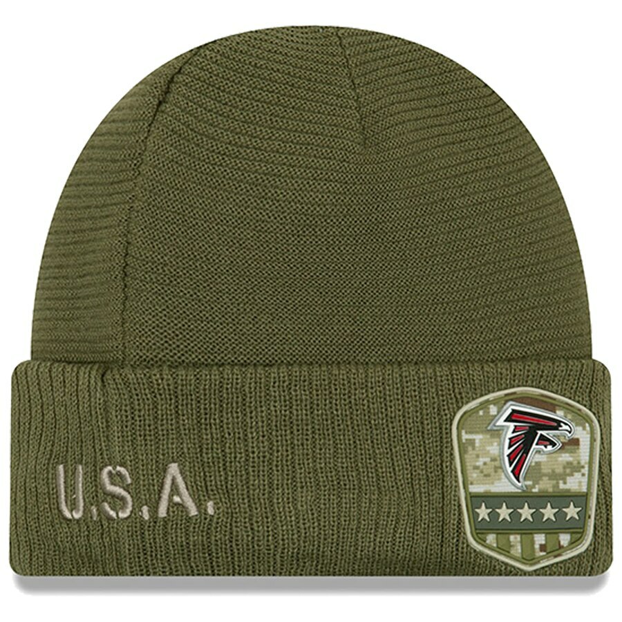Falcons Knit Pattern Atlanta Falcons Knit Hat Era 2019 on Field Salute to Service Cap STS ...