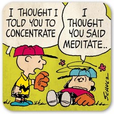 Sous-verre Logoshirt® Snoopy, Charlie Brown et Lucy 10x10cm (Meditate)