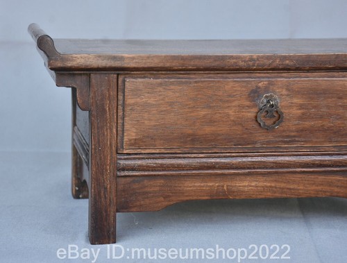 15.6" Rare Old Chinese Huaghuali Wood Dynasty Palace Furniture Drawer Table - Picture 7 of 20