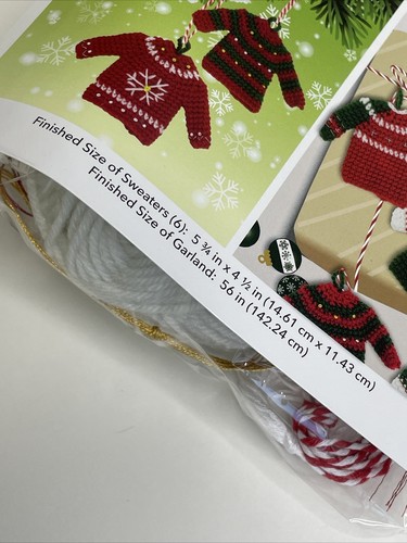 Christmas Sweater Ornaments Crochet Kit Makes 6 Holiday Sweaters - Picture 4 of 5