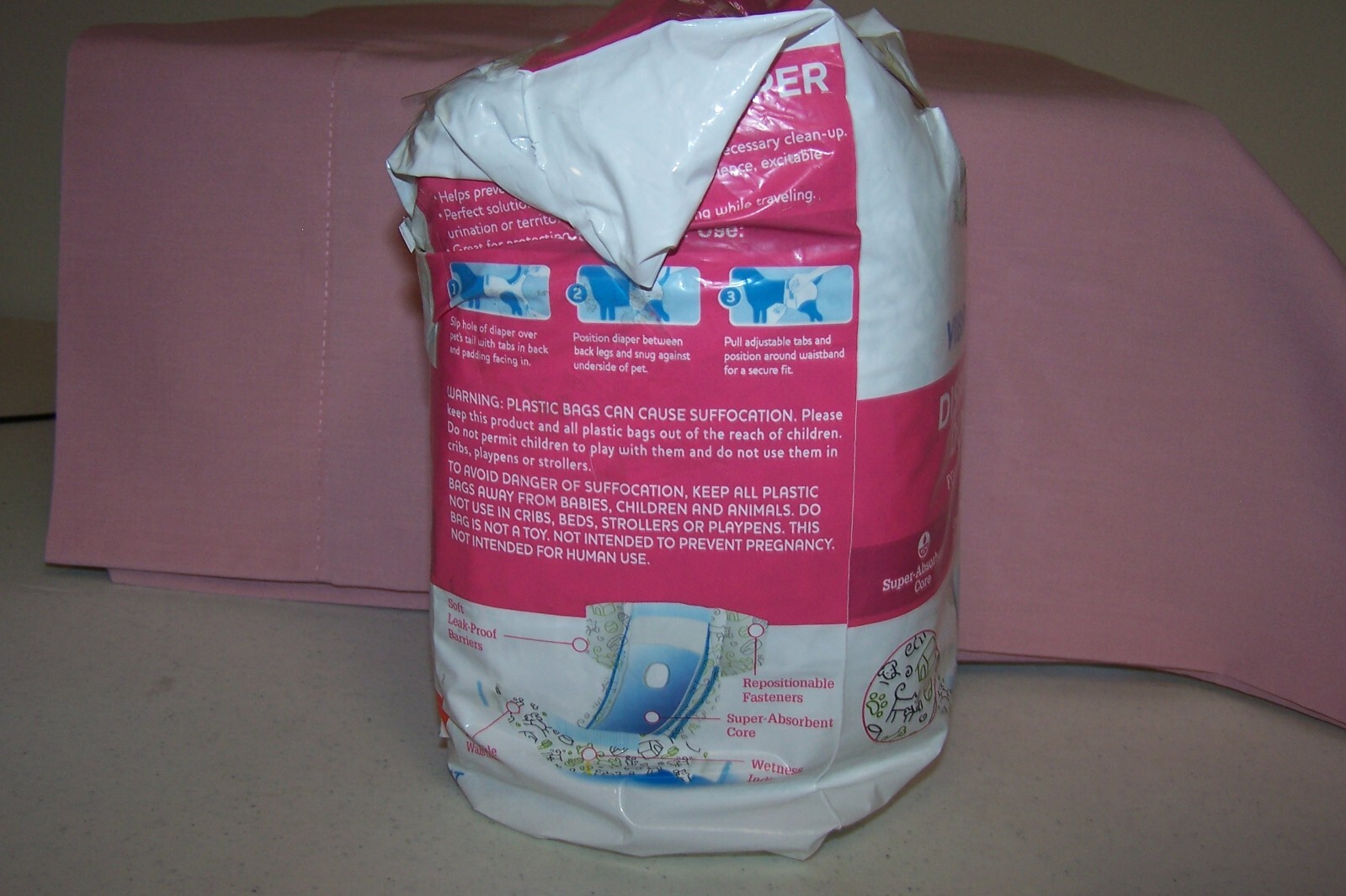 10 Vibrant Life Disposable Female Dog Wraps Diaper L 2532" Waist Open